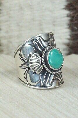 Turquoise & Sterling Silver Ring - Derrick Gordon - Size 9.5 - High Lonesome Trading