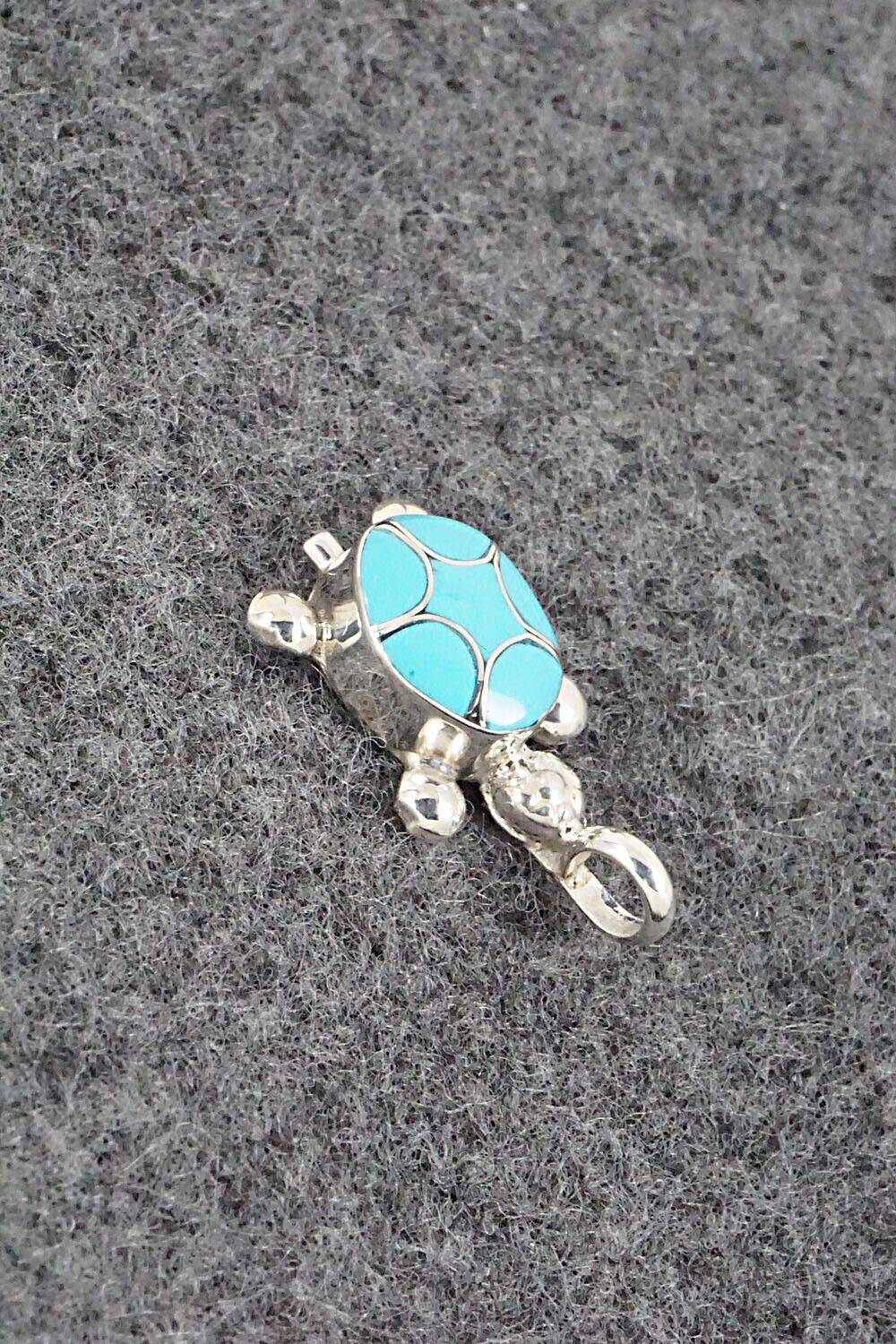 Turquoise and Sterling Silver Pendant - Amielda Peynetsa