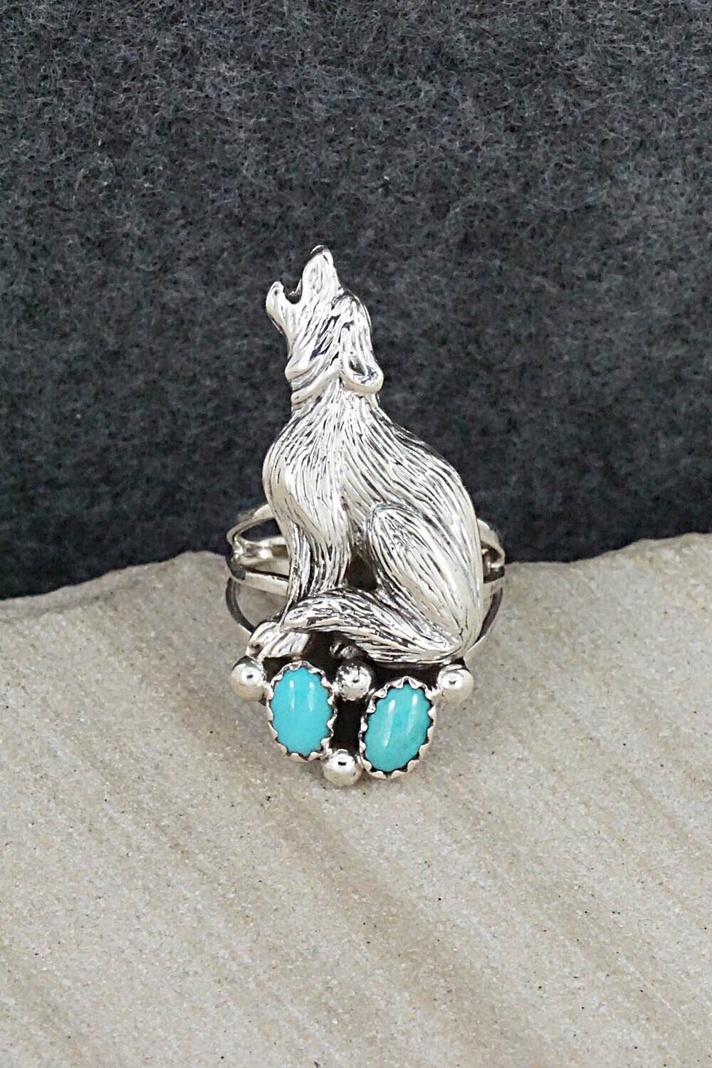 Turquoise & Sterling Silver Ring - Samuel Yellowhair - Size 5.5