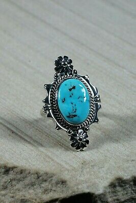 Navajo Turquoise and Sterling Silver Ring - Daniel Benally - Size 7 - High Lonesome Trading