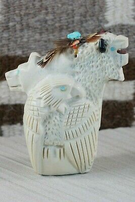 Buffalo, Horse, Chief & Eagle Navajo Fetish Carving - Ben Livingston - High Lonesome Trading