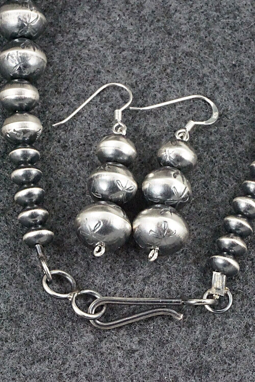 Navajo Pearl Sterling Silver Necklace Set - Preston Haley