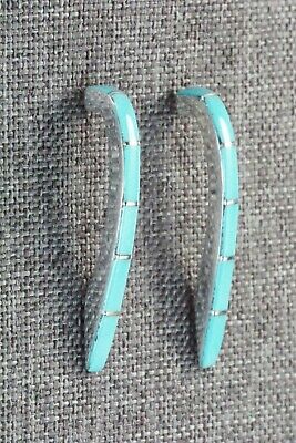 Turquoise & Sterling Silver Earrings - Christopher Booqua - High Lonesome Trading