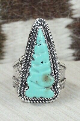 Turquoise and Sterling Silver Ring - Glenn Livingston - Size 12.5