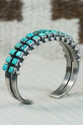 Navajo Turquoise & Sterling Silver Bracelet - R Betsoi
