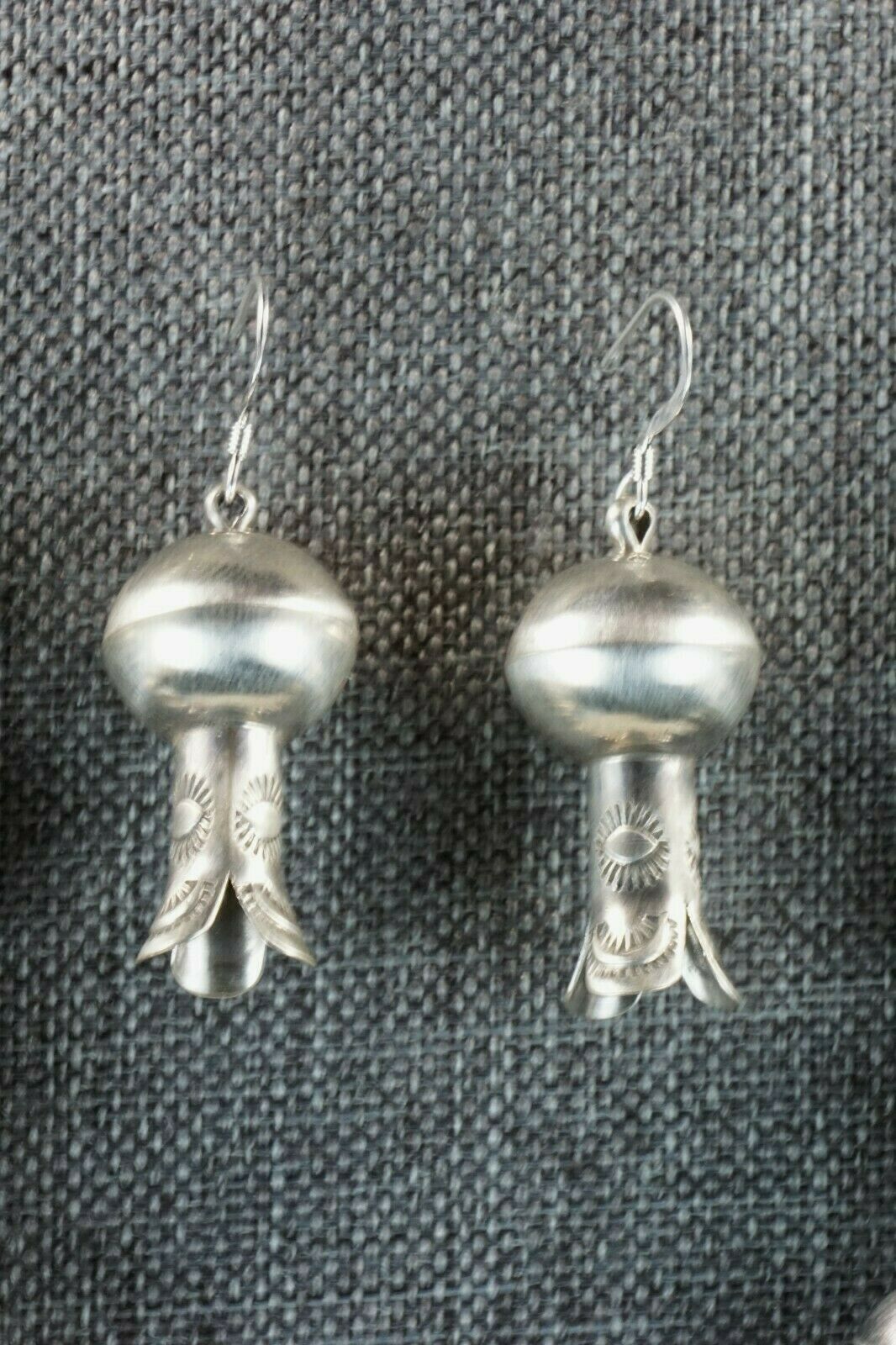 Turquoise & Sterling Silver Squash Blossom & Earrings - Chris Hale