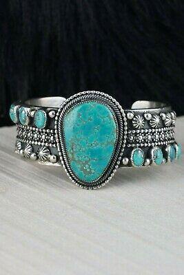 Navajo Turquoise & Sterling Silver Bracelet - Myron Etsitty - High Lonesome Trading