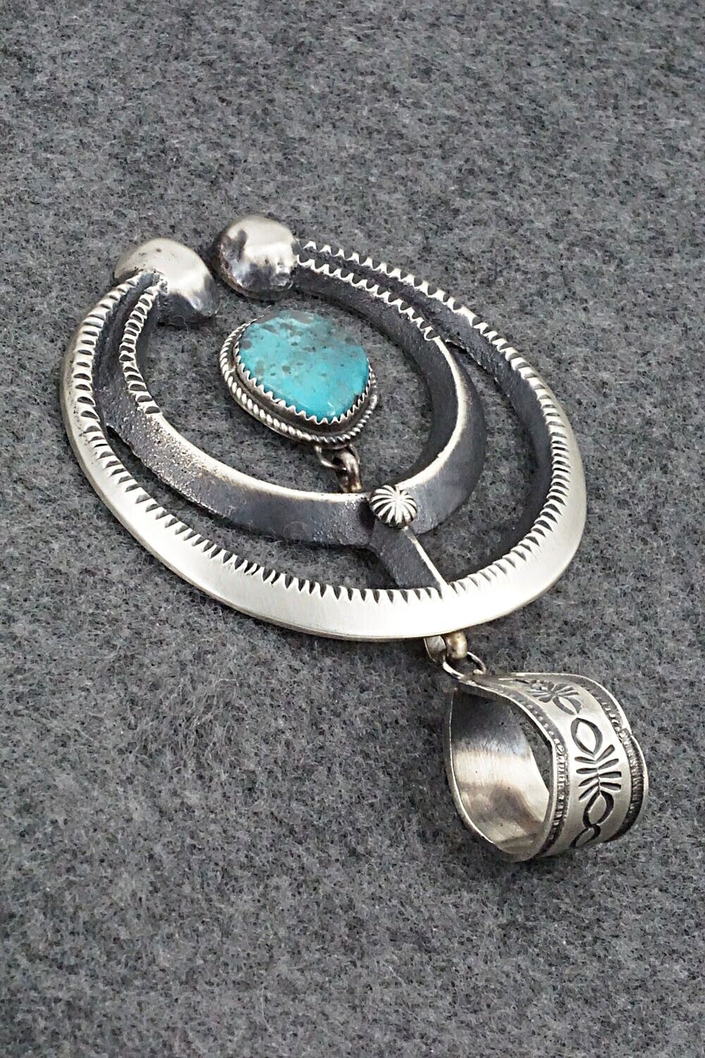 Turquoise and Sterling Silver Pendant - Martha Cayatineto
