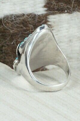 Turquoise & Sterling Silver Ring - Lyolita Tsattie - Size 13.5