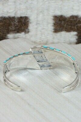 Zuni Turquoise and Sterling Silver Bracelet - Fabian Sheyka - High Lonesome Trading