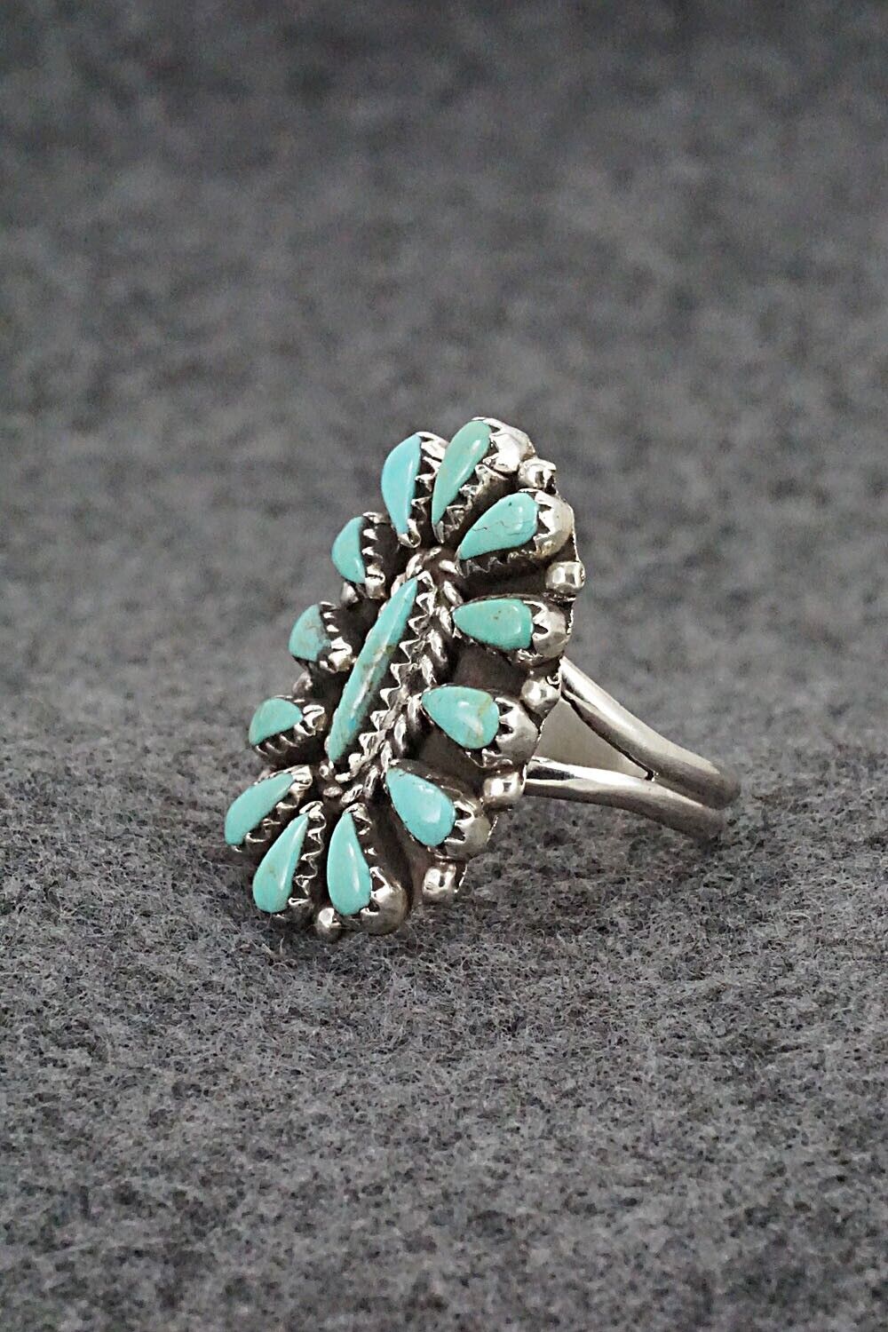 Turquoise & Sterling Silver Ring - George Gasper - Size 8.75