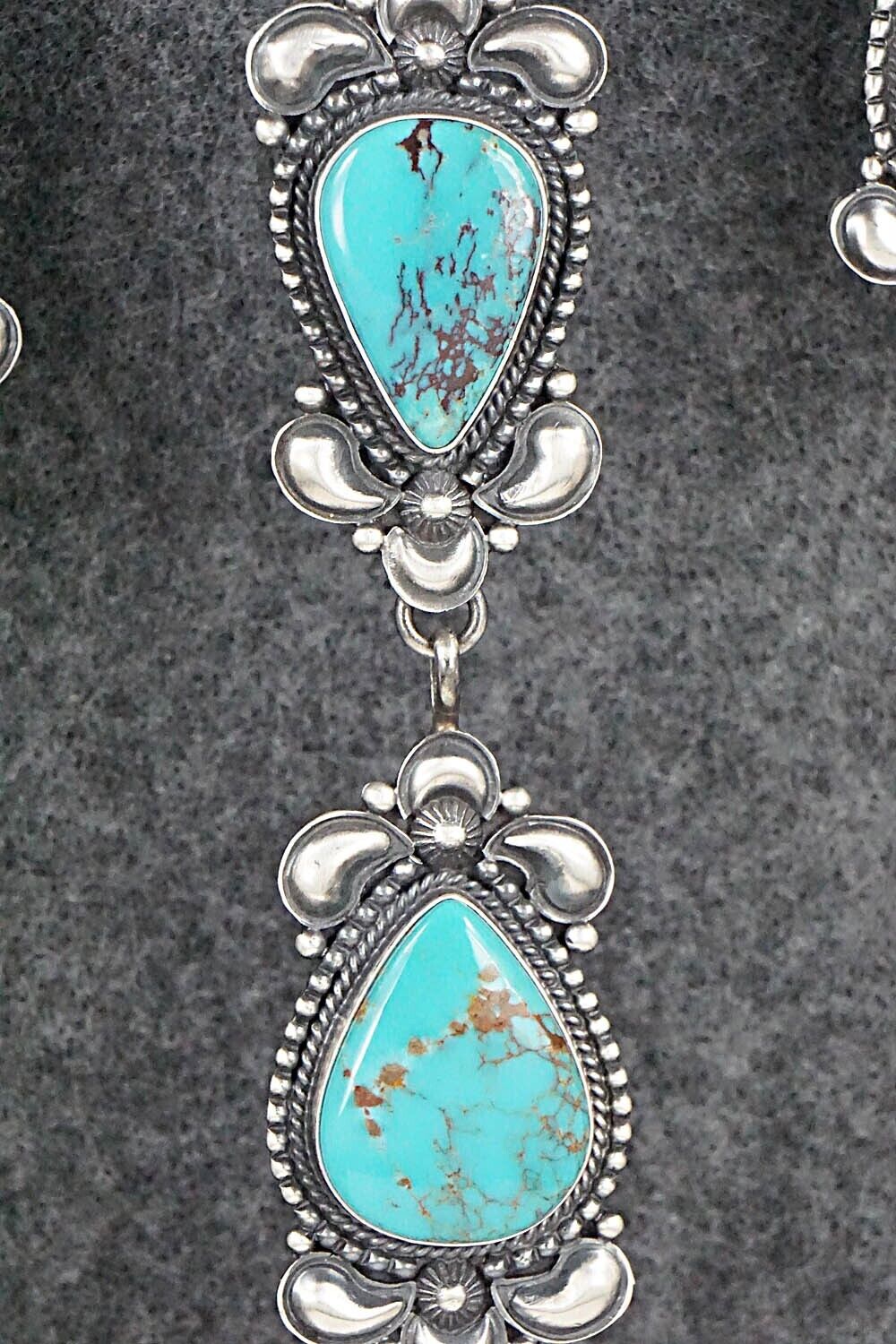 Turquoise & Sterling Silver Necklace and Earrings Set - Derrick Gordon