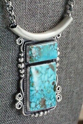 Navajo Turquoise & Sterling Silver Necklace - Raymond Delgarito