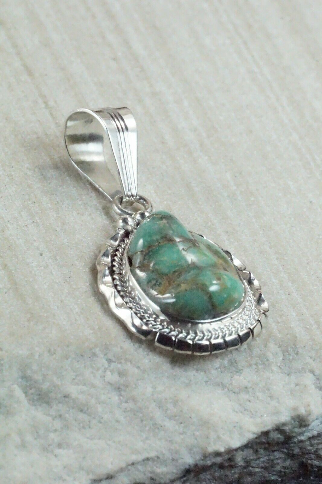 Turquoise & Sterling Silver Pendant - Samuel Yellowhair