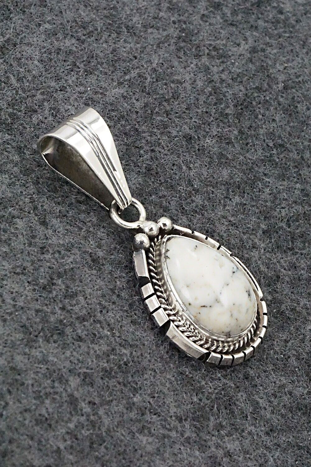 White Buffalo & Sterling Silver Pendant - Samuel Yellowhair