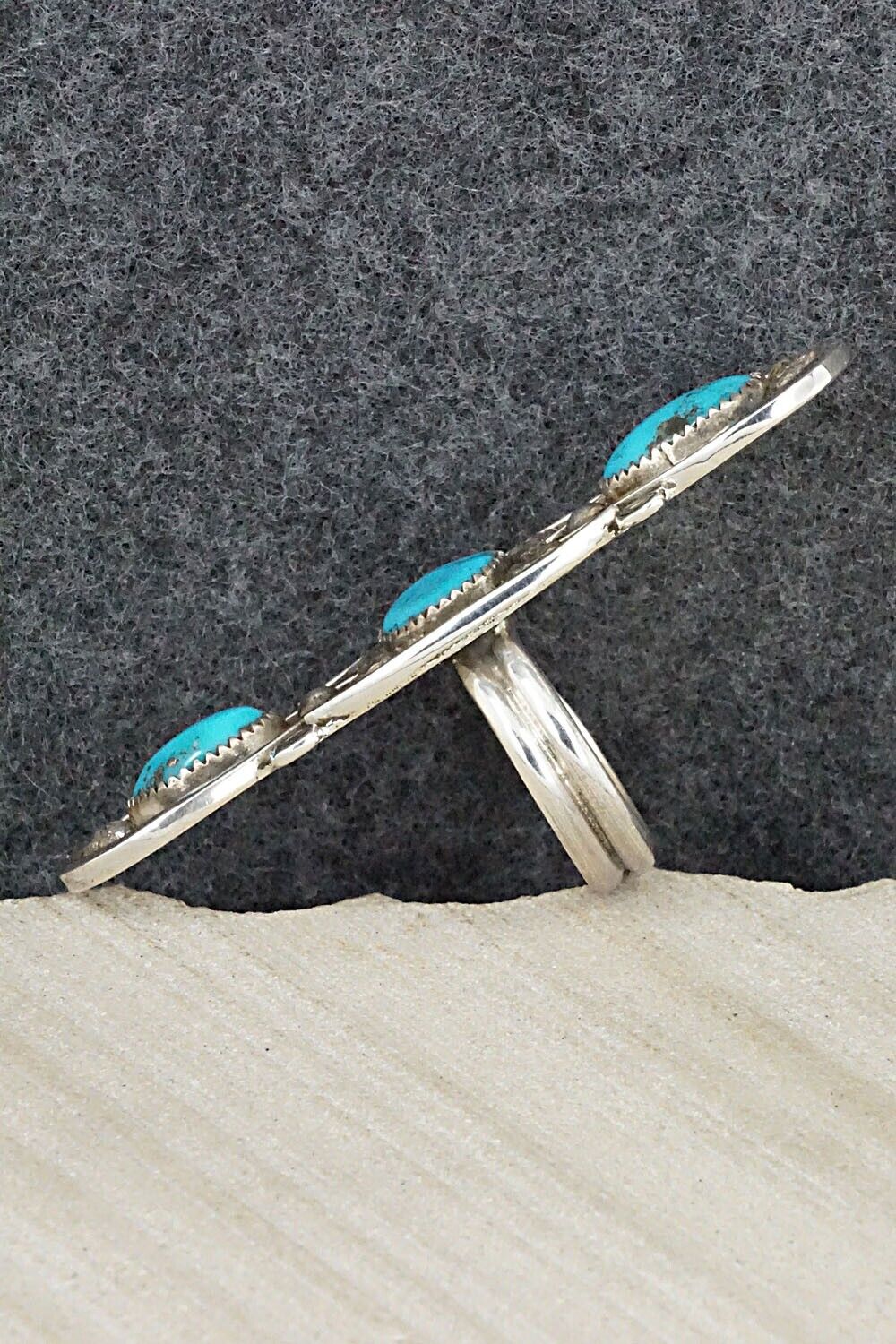 Turquoise & Sterling Silver Ring - Priscilla Reeder - Size 8.5