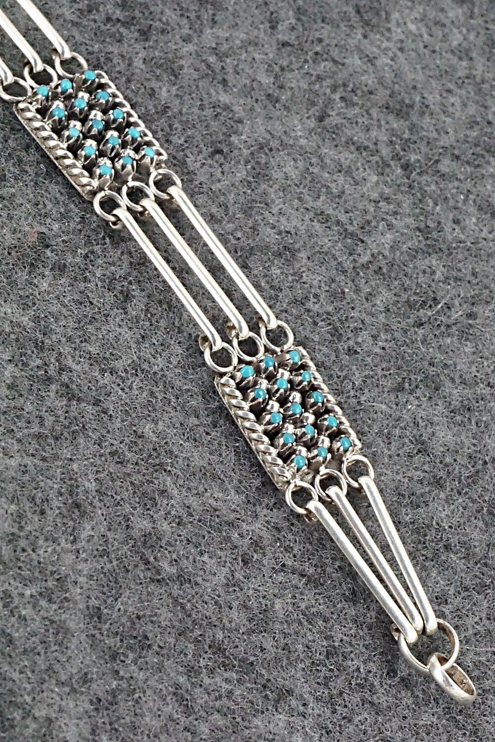 Turquoise & Sterling Silver Link Bracelet - Justin Amesoli