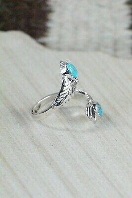 Navajo Turquoise and Sterling Silver Ring - Etta Belin - Size 9