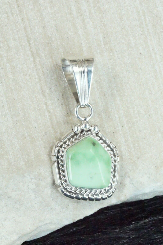Turquoise and Sterling Silver Pendant - Samuel Yellowhair - High Lonesome Trading