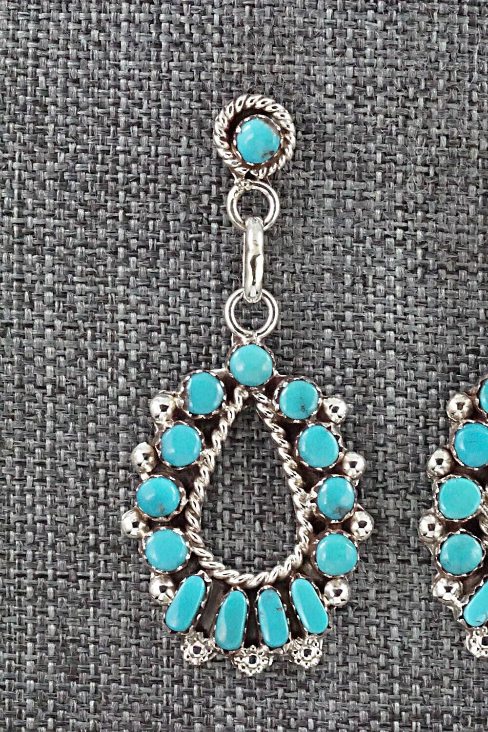 Turquoise & Sterling Silver Earrings - Vangie Tsabetsaye