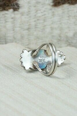 Navajo Turquoise and Sterling Silver Ring - Selina Warner - Size 7.75