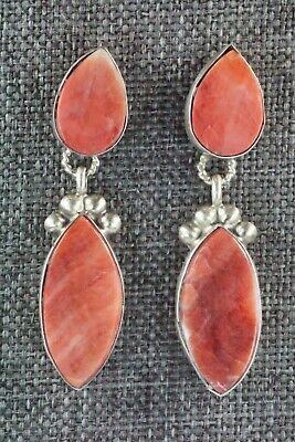 Spiny Oyster and Sterling Silver Earrings - Selina Warner