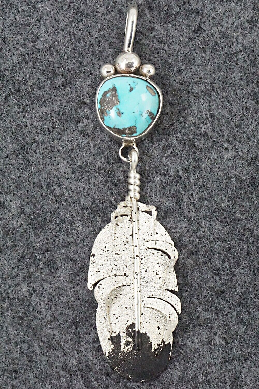 Turquoise & Sterling Silver Pendant - Ernest Rangel