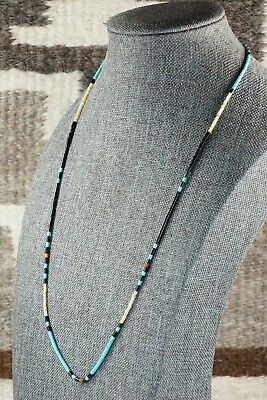 Turquoise, Shell, Coral & Sterling Silver Necklace - Esquipula Tenorio