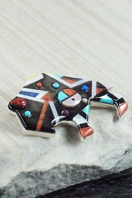 Multi Stone and Sterling Silver Pendant & Pin - Ernie Ohmsattie