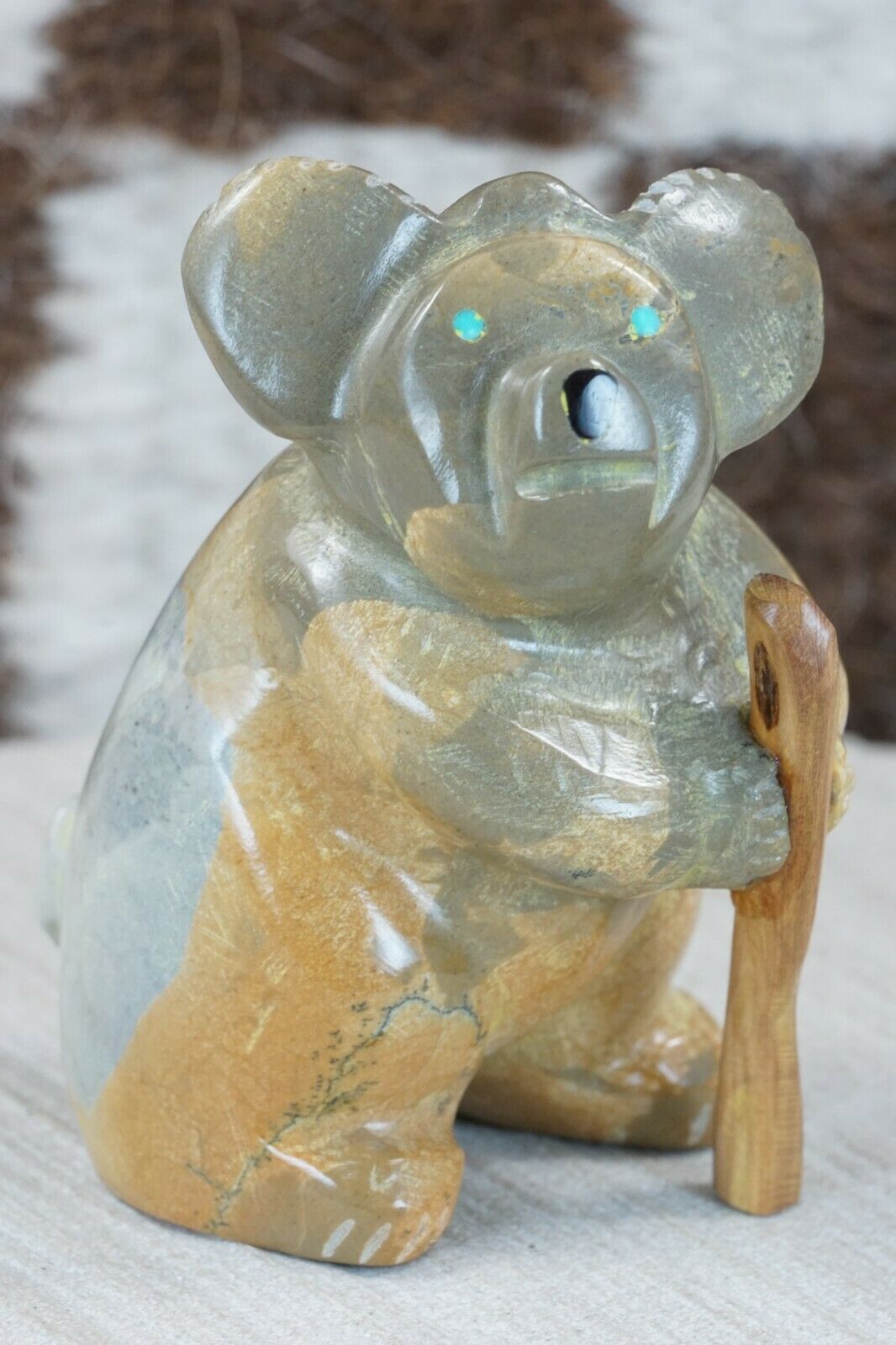 Koala Bear Zuni Fetish Carving - Enrike Leekya