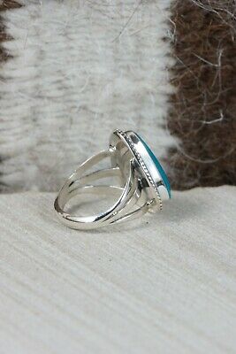 Navajo Turquoise & Sterling Silver Ring - Grace Kenneth - Size 5.5