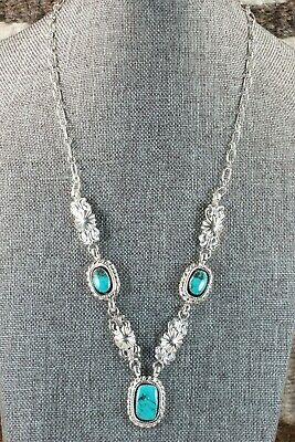 Navajo Turquoise & Sterling Silver Necklace - Lee Shorty