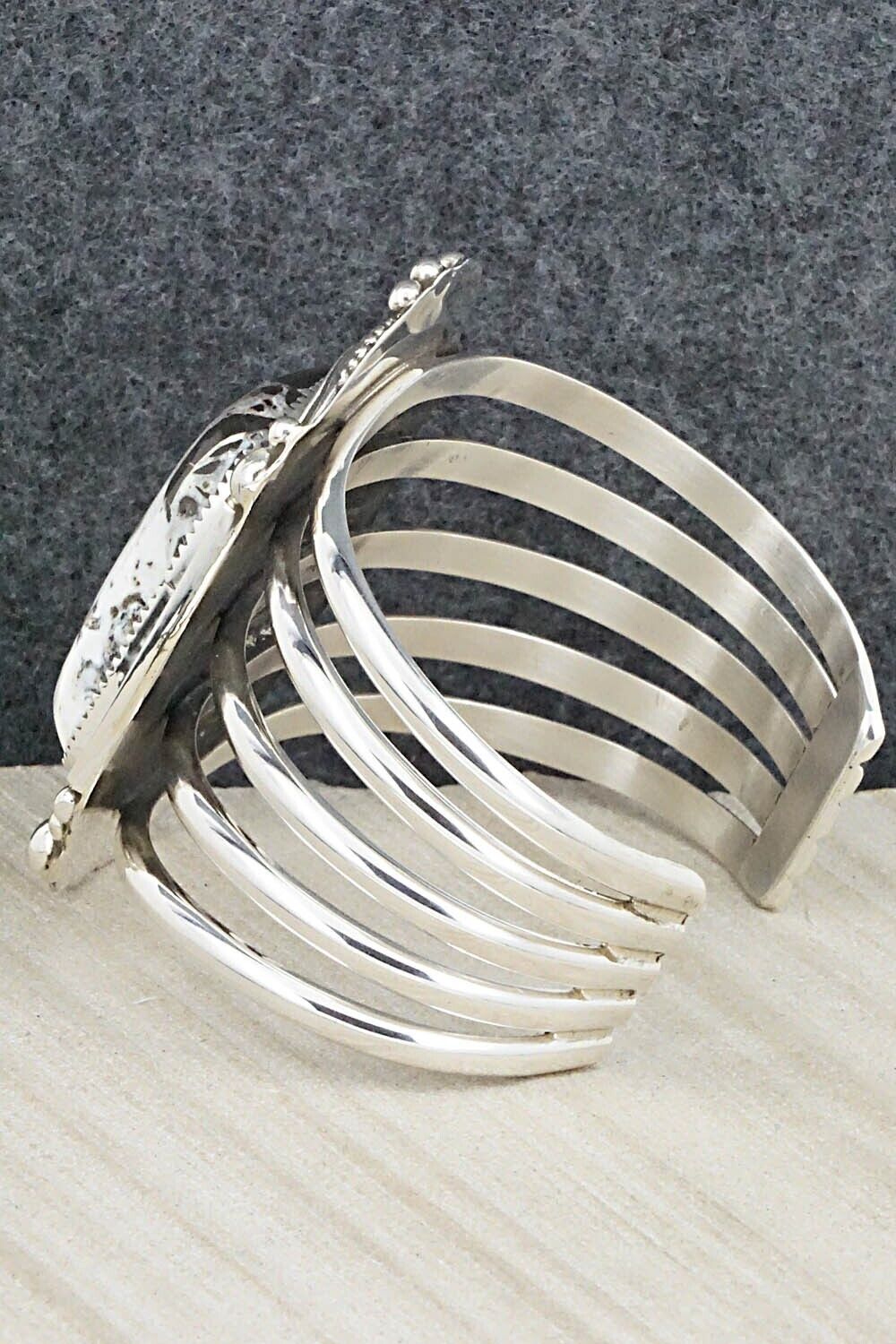 White Buffalo & Sterling Silver Bracelet - Ray Nez