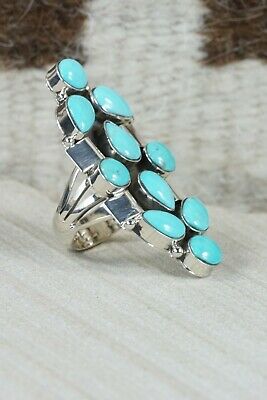 Navajo Turquoise & Sterling Silver Ring - Clarence Long - Size 5.5