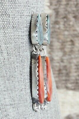 Turquoise, Spiny Oyster & Sterling Silver Earrings - Selina Warner
