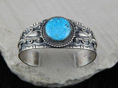 Navajo Turquoise & Sterling Silver Bracelet - Derrick Gordon - High Lonesome Trading