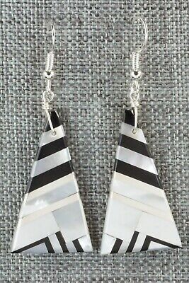 Mother of Pearl & Sterling Silver Inlay Earrings - Daniel Coriz