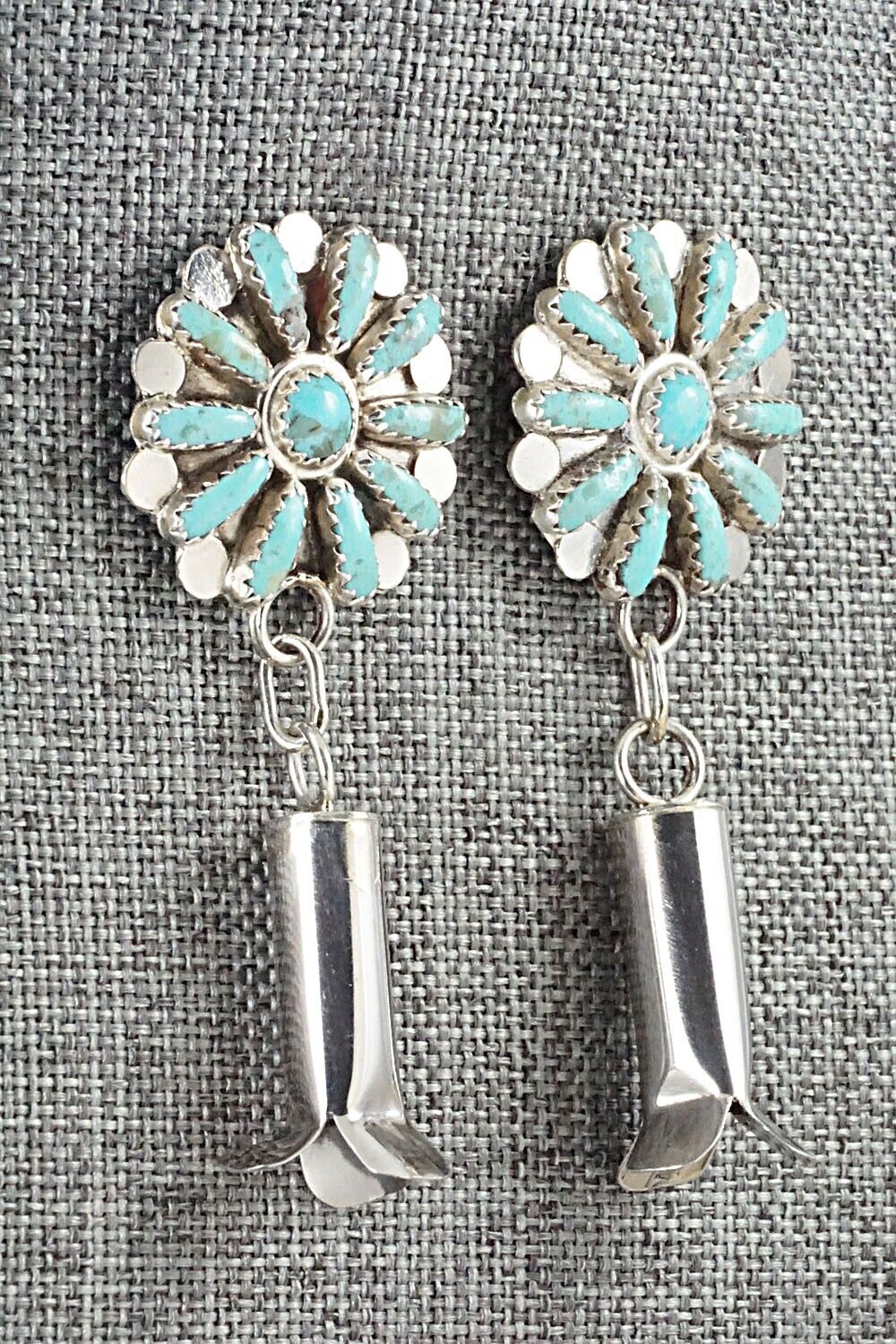 Turquoise & Sterling Silver Earrings - Lavell Byjoe