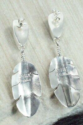 Turquoise & Sterling Silver Feather Earrings - Ben Begay - High Lonesome Trading