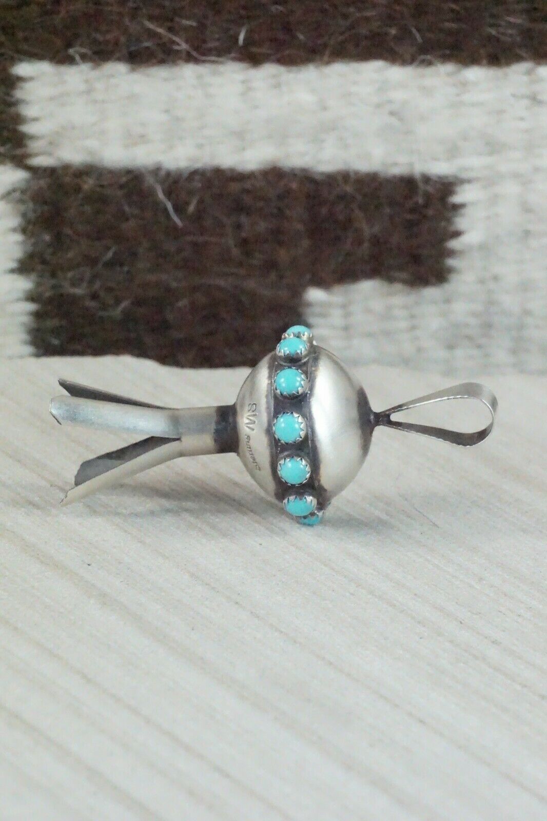 Turquoise & Sterling Silver Blossom Pendant - Monica Smith