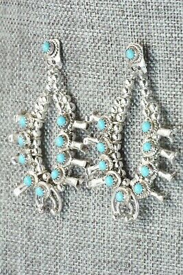 Turquoise & Sterling Silver Earrings - Larry Curley