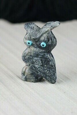Owl Zuni Fetish Carving - Danette Laate - High Lonesome Trading