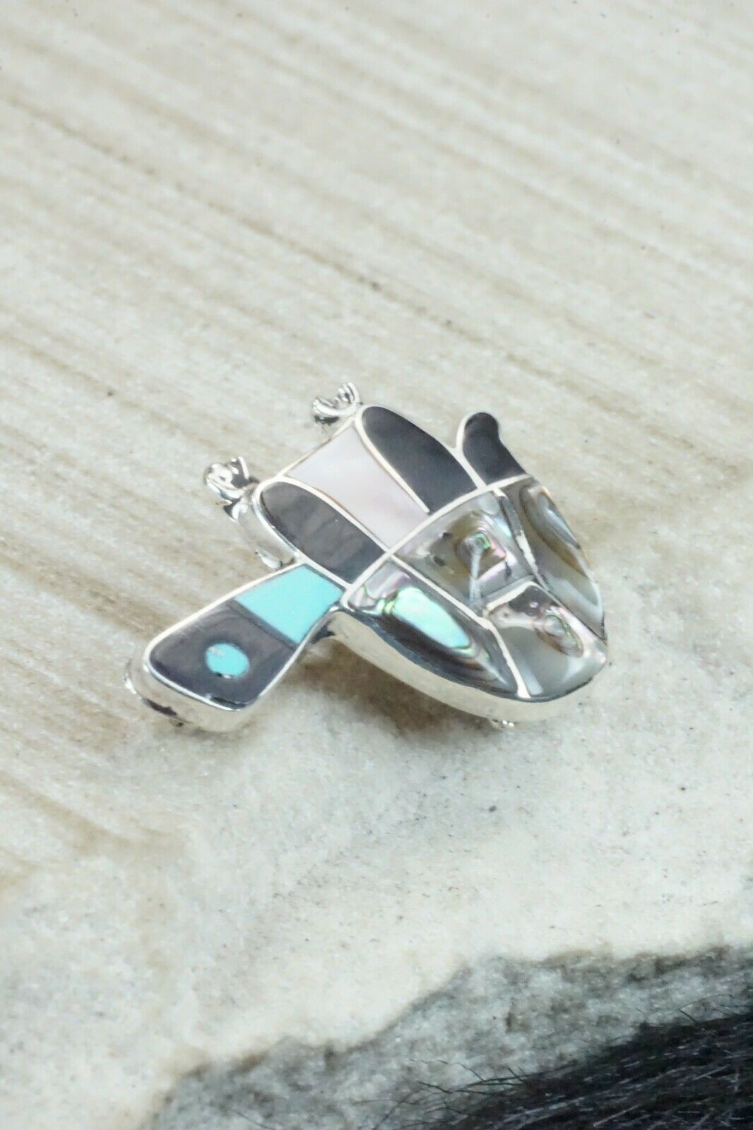 Multi Stone & Sterling Silver Pendant/ Pin - Loretta Gia