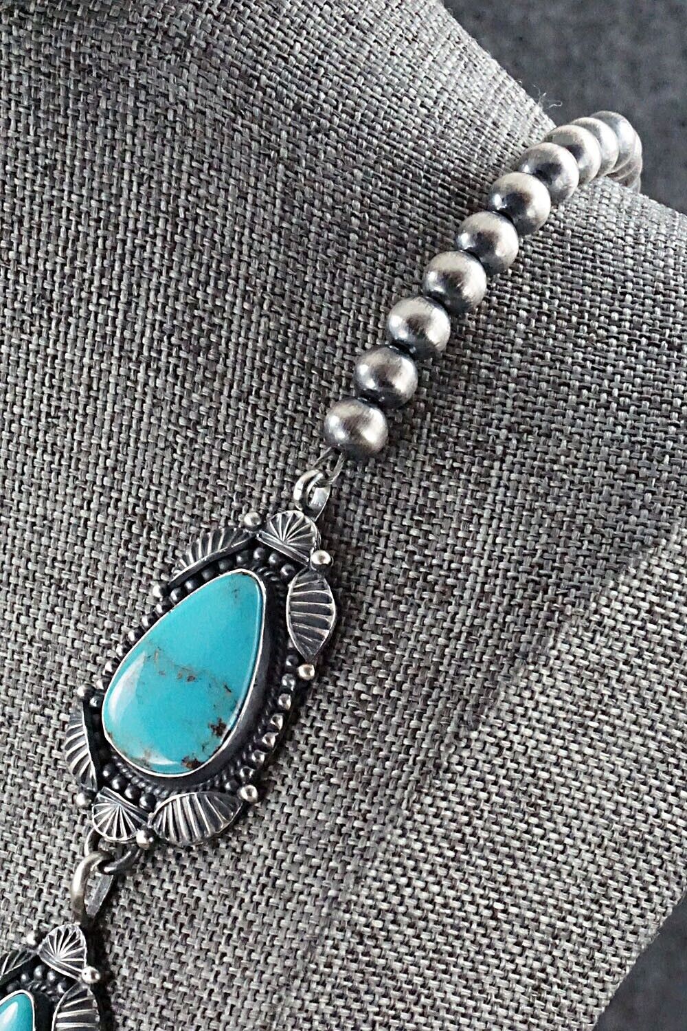 Turquoise & Sterling Silver Necklace and Earrings Set - Derrick Gordon