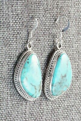 Turquoise & Sterling Silver Earrings - Lee Shorty