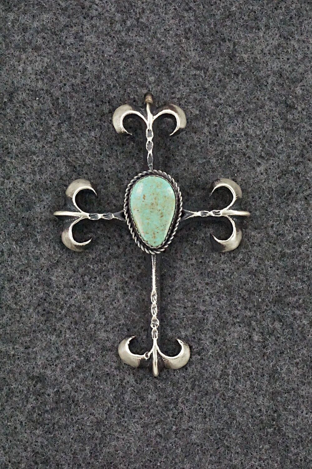 Turquoise and Sterling Silver Pendant - Martha Cayatineto