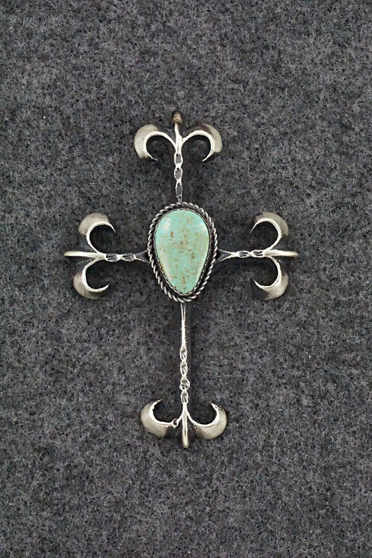 Turquoise and Sterling Silver Pendant - Martha Cayatineto