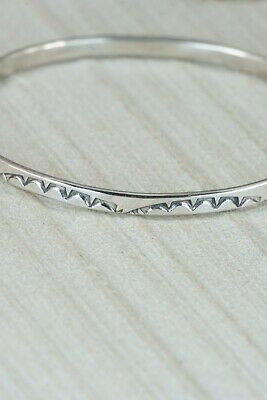 Navajo Sterling Silver Bangle Cuff - Elaine Tahe