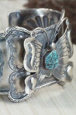 Turquoise & Sterling Silver Butterfly Bracelet - Tim Yazzie