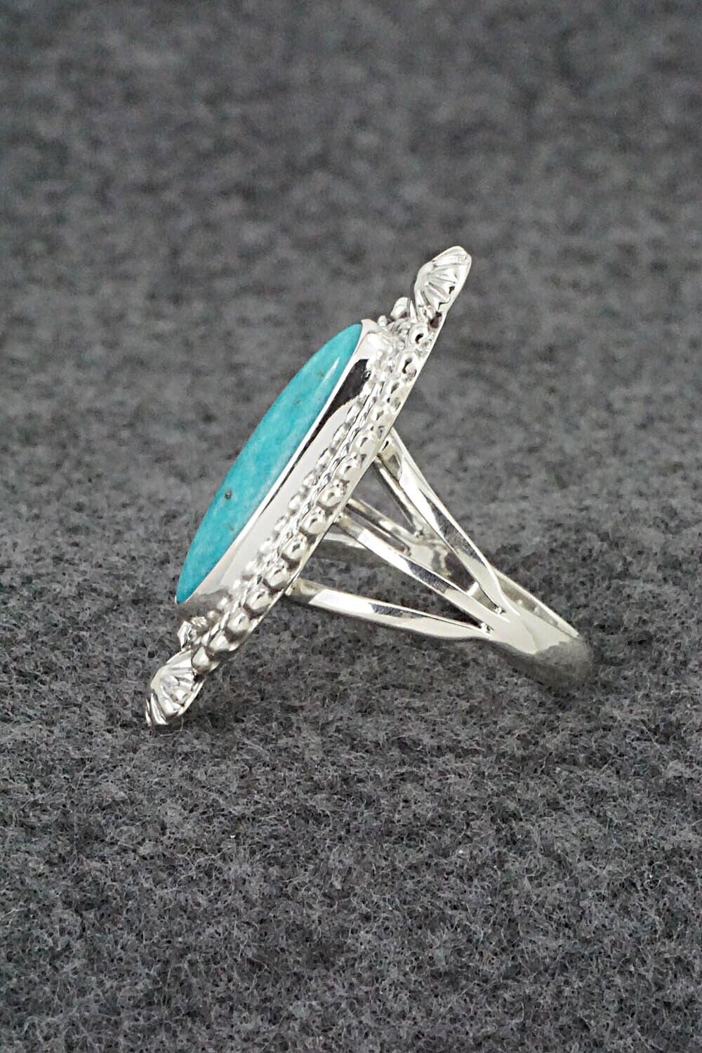 Turquoise & Sterling Silver Ring - Samuel Yellowhair - Size 7.75